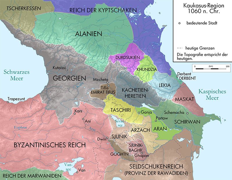 Карта Кавказа, 1060 г.