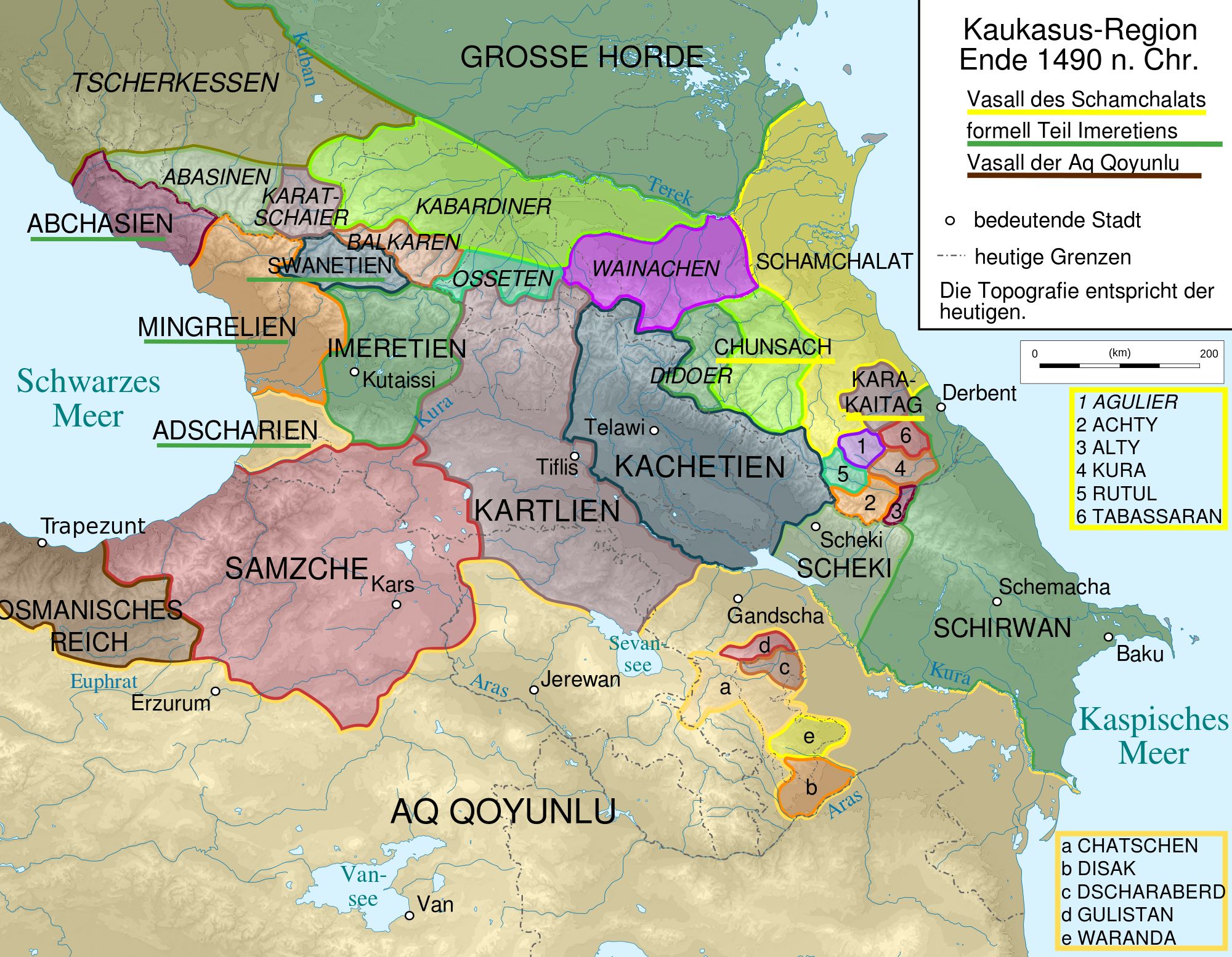Карта Кавказа, 1490 г.