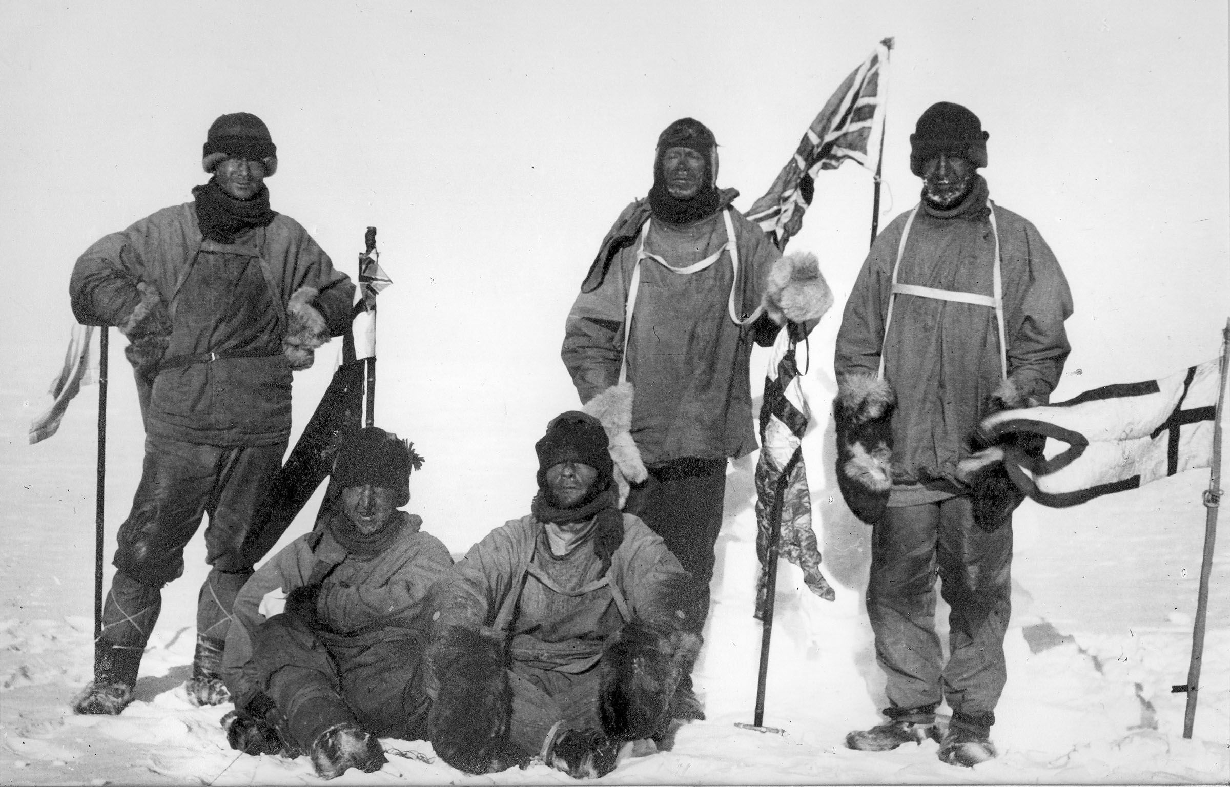 Команда Скотта на Южном полюсе 18 января 1912 года