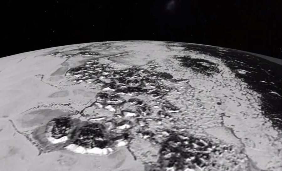 НАСА опубликовало видео горного хребта Хиллари на Плутоне
