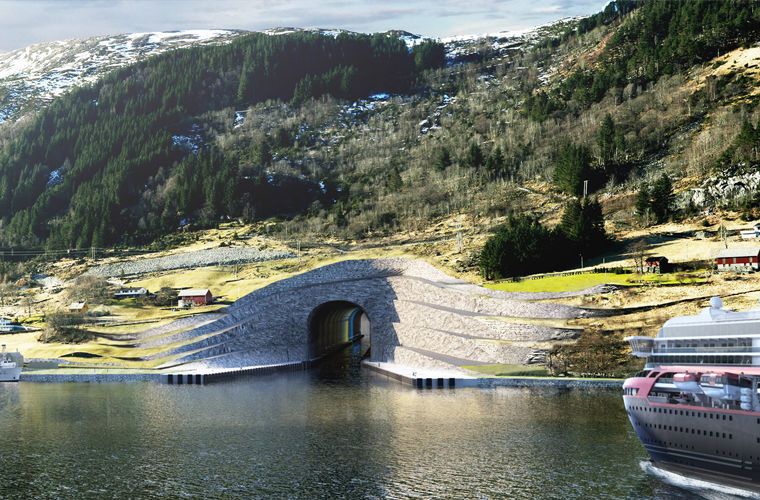 Тоннель для кораблей проложат сквозь скалы в Норвегии