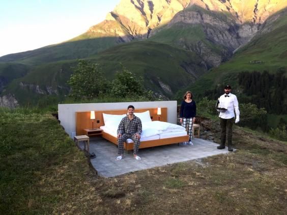 Туристам понравился отель без стен в Альпах
