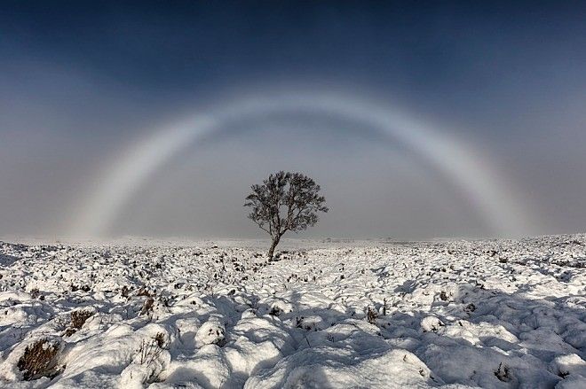 Фотограф сделал снимок «белой радуги» в Шотландии